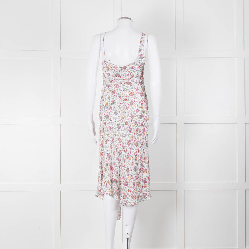 Isabel Marant White Midi Dress with Pink Flower Print