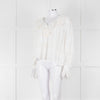 See By Chloe Cream Broderie Cotton Frill Neck Blouse