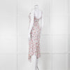 Isabel Marant White Midi Dress with Pink Flower Print