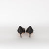 Manolo Blahnik Black Satin Hangisi 50 Kitten Heels