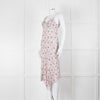 Isabel Marant White Midi Dress with Pink Flower Print