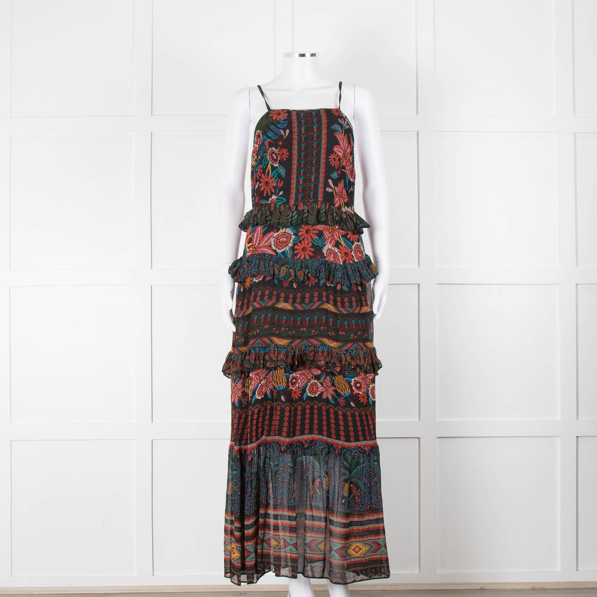 Farm Rio Fruit Paradise Tiered Maxi Dress