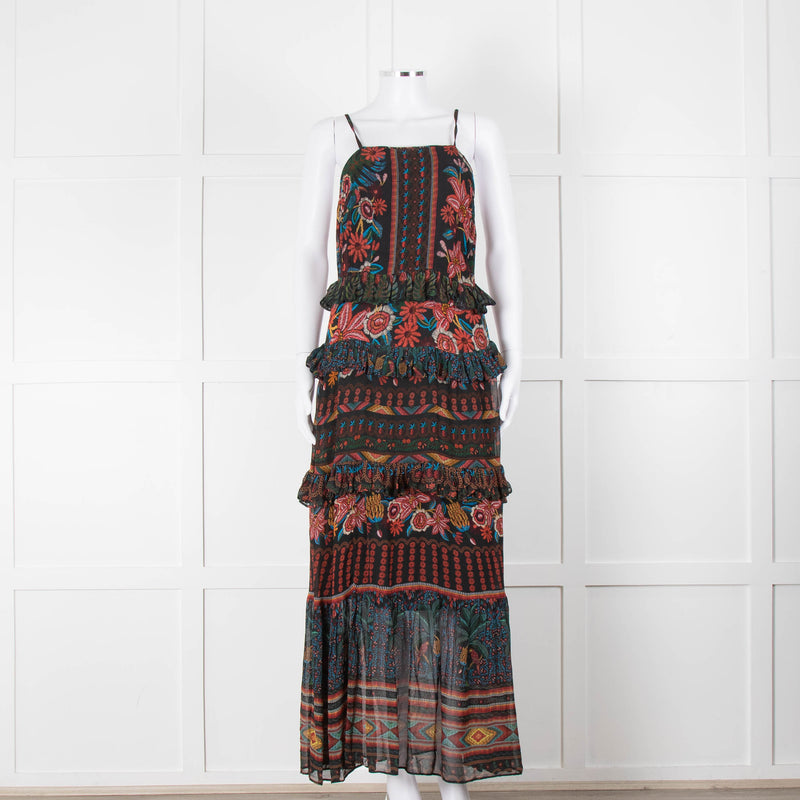 Farm Rio Fruit Paradise Tiered Maxi Dress