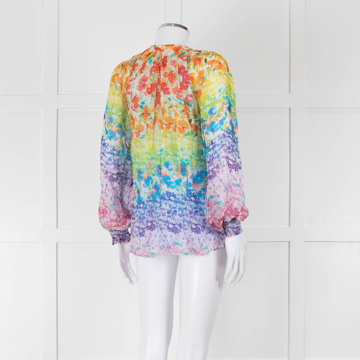 Hale Bob Multi Coloured Blouse with Smocked Cuffs