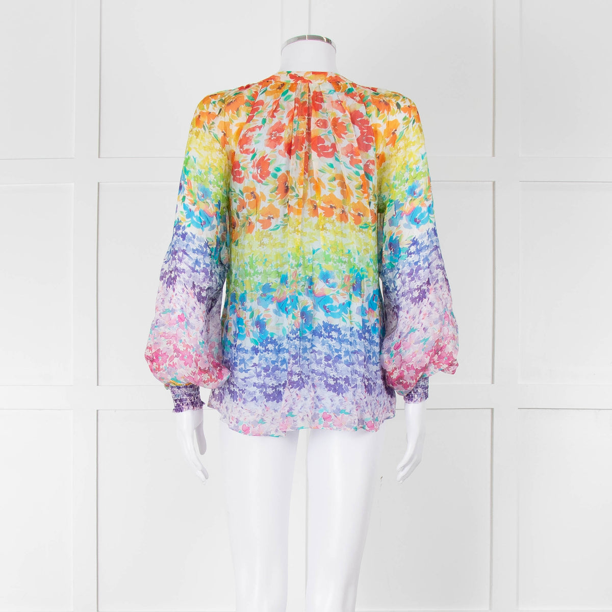 Hale Bob Multi Coloured Blouse with Smocked Cuffs