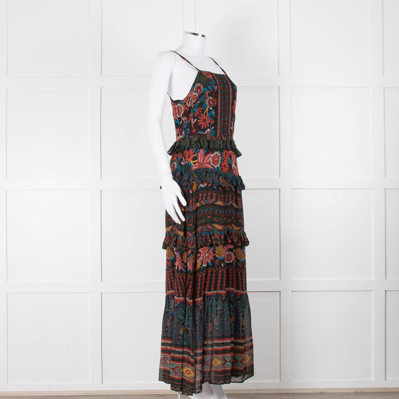 Farm Rio Fruit Paradise Tiered Maxi Dress