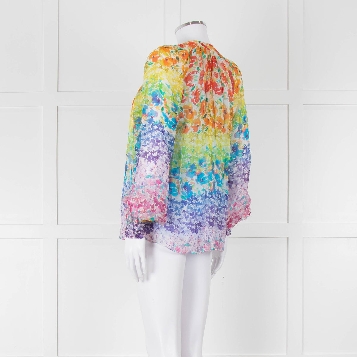 Hale Bob Multi Coloured Blouse with Smocked Cuffs