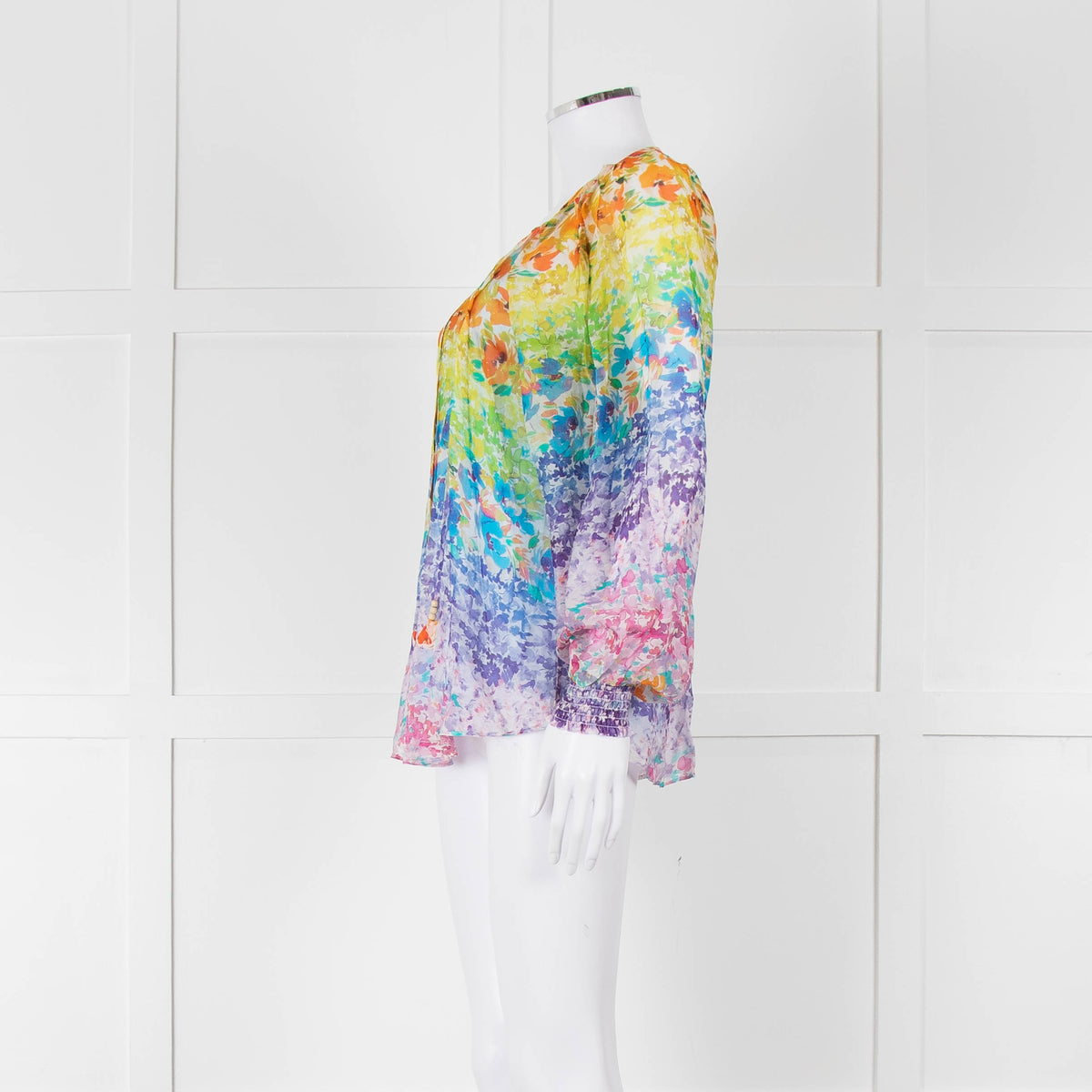 Hale Bob Multi Coloured Blouse with Smocked Cuffs