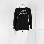 Bella Freud Black Wool Dog Motif Jumper