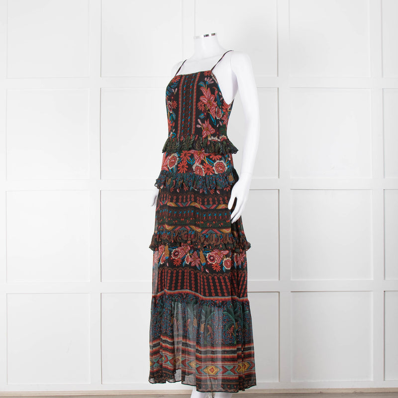 Farm Rio Fruit Paradise Tiered Maxi Dress