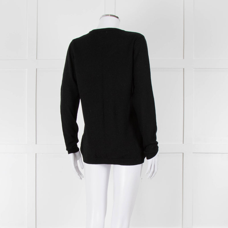 Bella Freud Black Wool Dog Motif Jumper