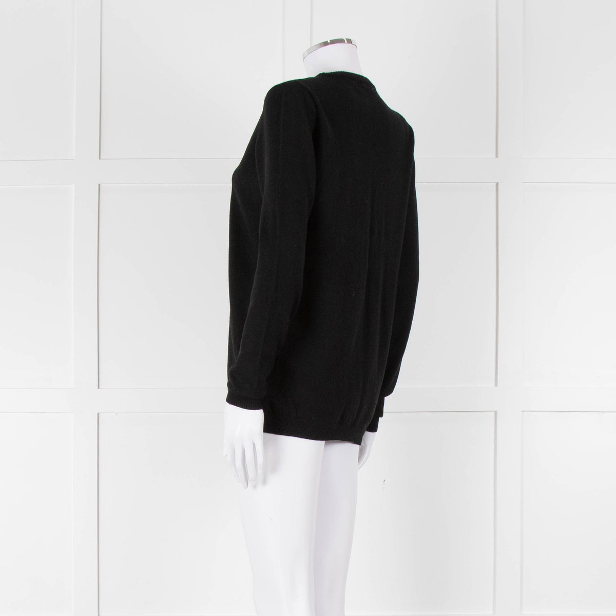 Bella Freud Black Wool Dog Motif Jumper