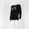 Bella Freud Black Wool Dog Motif Jumper