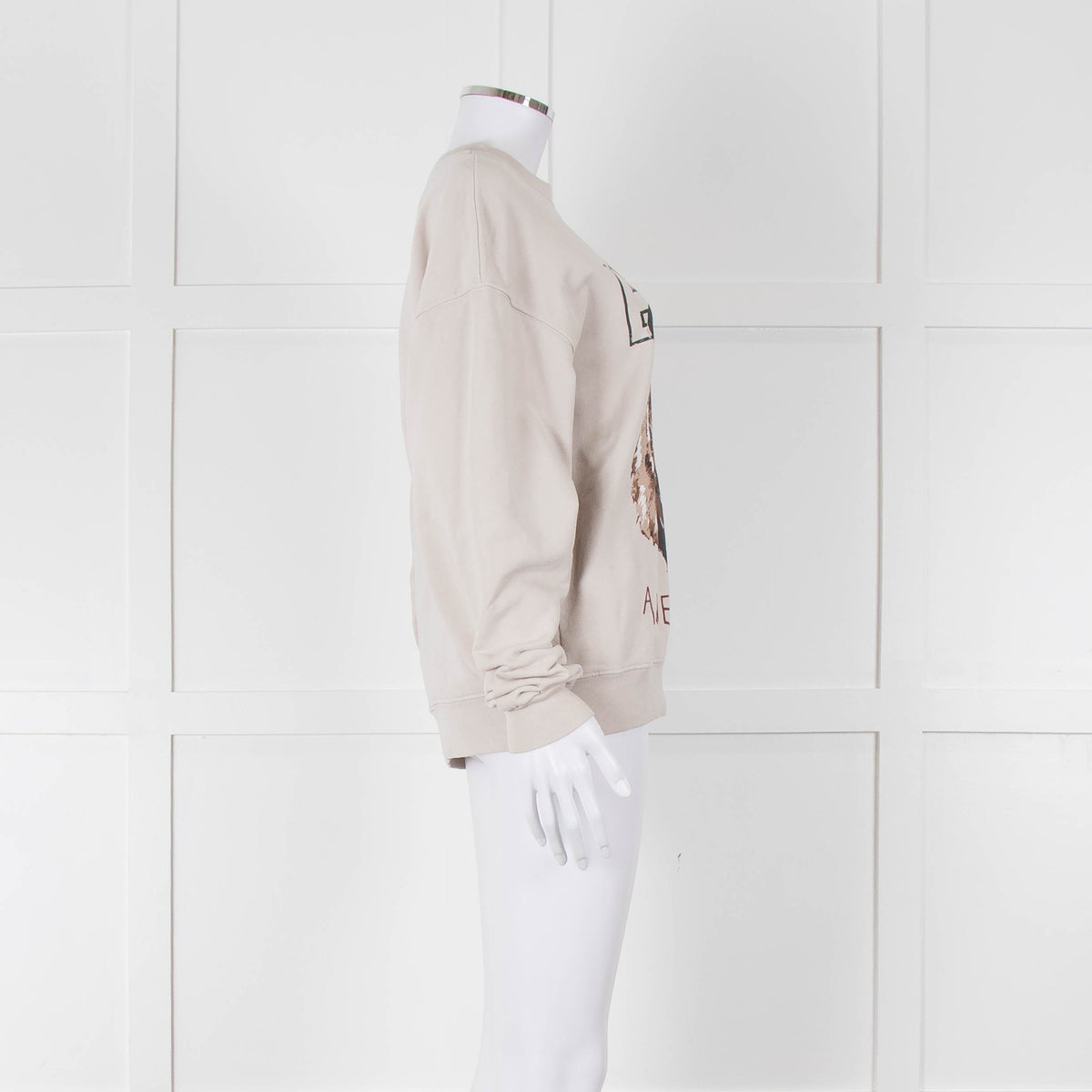 Anine Bing Beige Tiger Graphic Sweatshirt