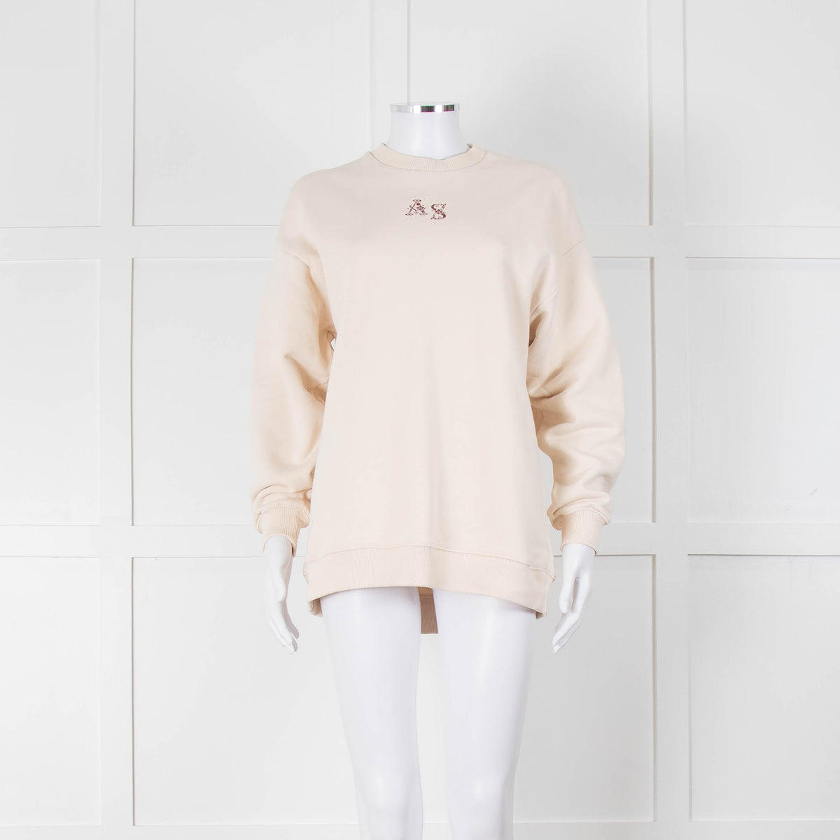Acne Studios Cream Cross Stitch Embroidery Sweatshirt
