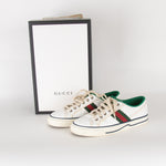 Gucci White/Red/Green Canvas Logo Trainers