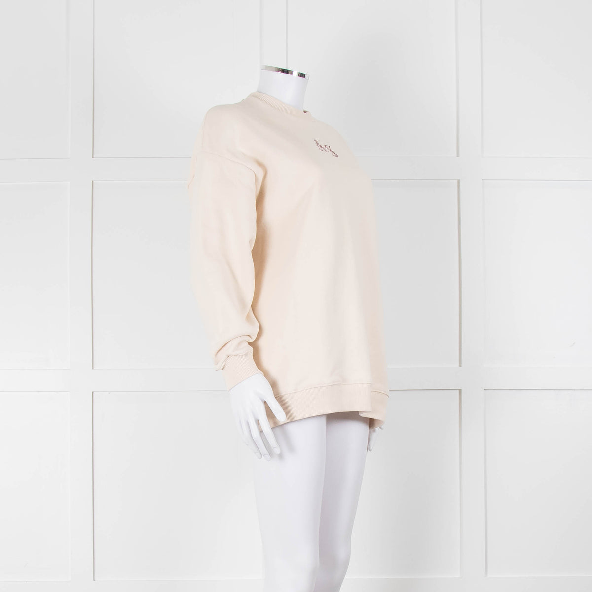 Acne Studios Cream Cross Stitch Embroidery Sweatshirt