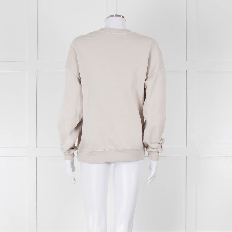 Anine Bing Beige Tiger Graphic Sweatshirt
