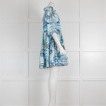 Emporio Sirenuse Blue Holiday Print Short Cotton Dress