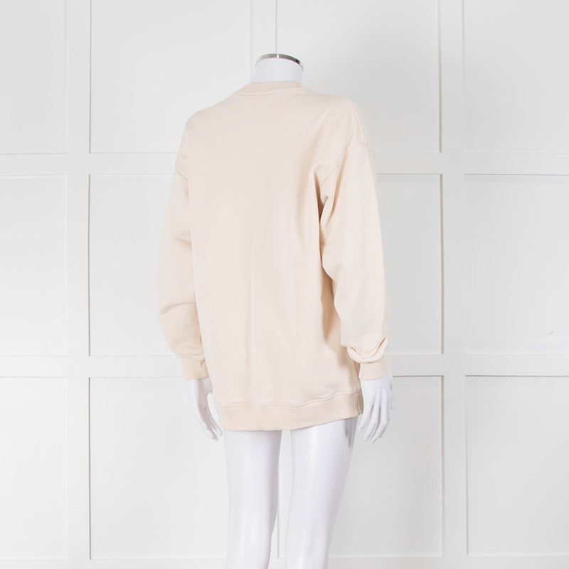 Acne Studios Cream Cross Stitch Embroidery Sweatshirt
