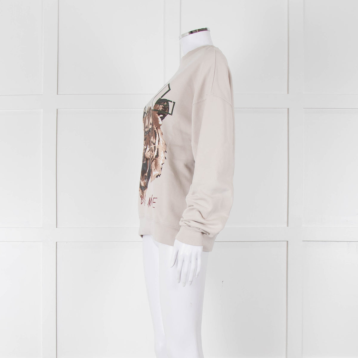 Anine Bing Beige Tiger Graphic Sweatshirt