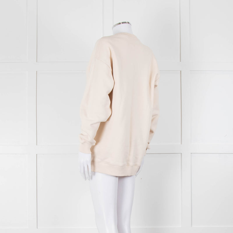 Acne Studios Cream Cross Stitch Embroidery Sweatshirt