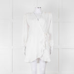 IRO White Linen Mix Wrap Dress