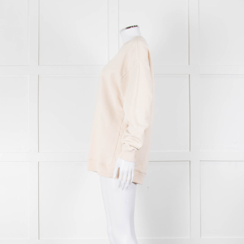 Acne Studios Cream Cross Stitch Embroidery Sweatshirt