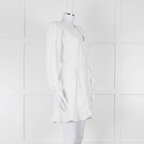 IRO White Linen Mix Wrap Dress