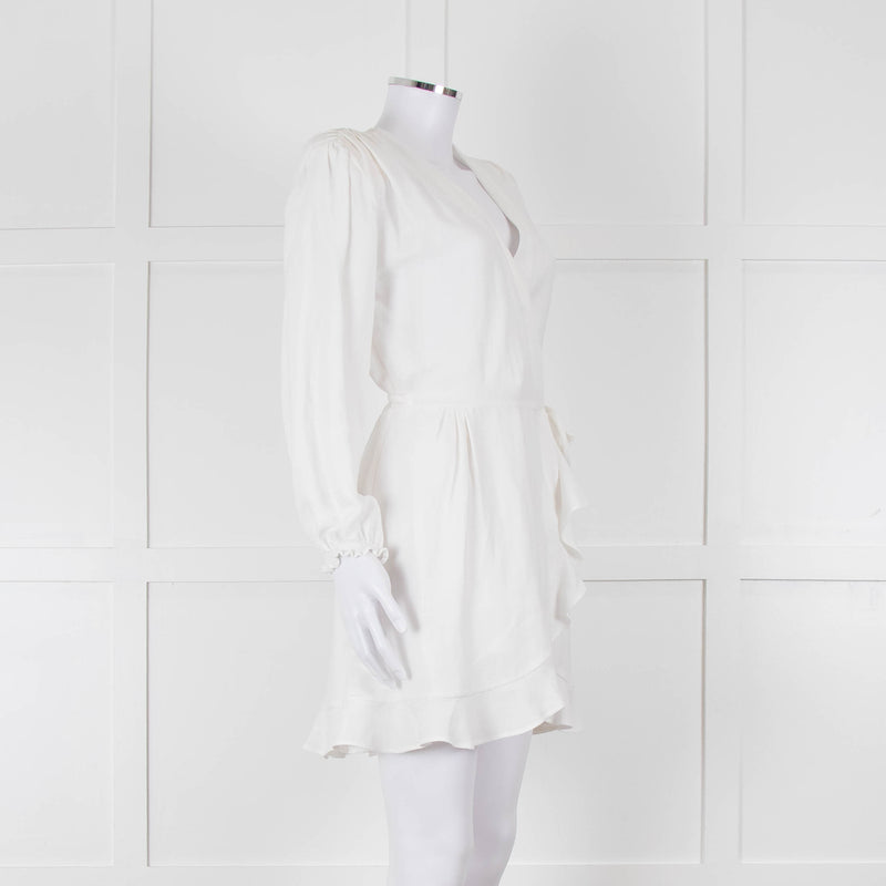 IRO White Linen Mix Wrap Dress