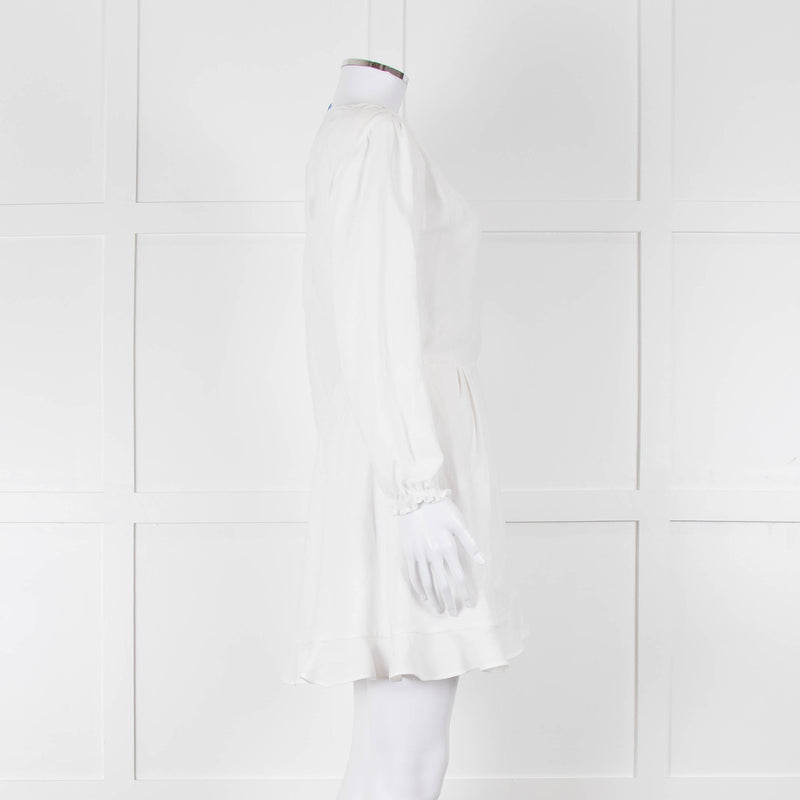 IRO White Linen Mix Wrap Dress