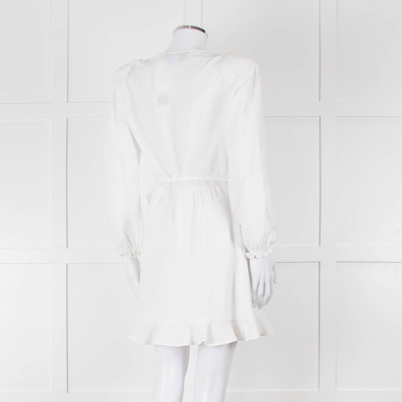 IRO White Linen Mix Wrap Dress