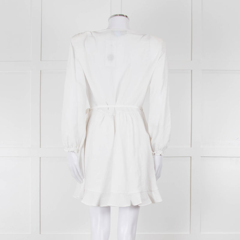 IRO White Linen Mix Wrap Dress