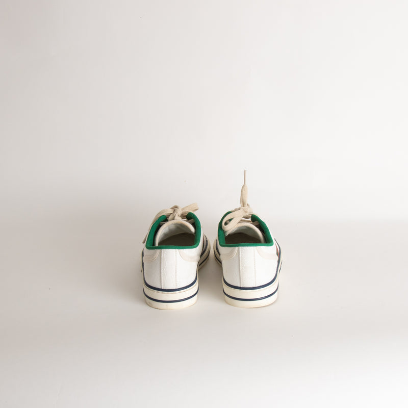 Gucci White/Red/Green Canvas Logo Trainers