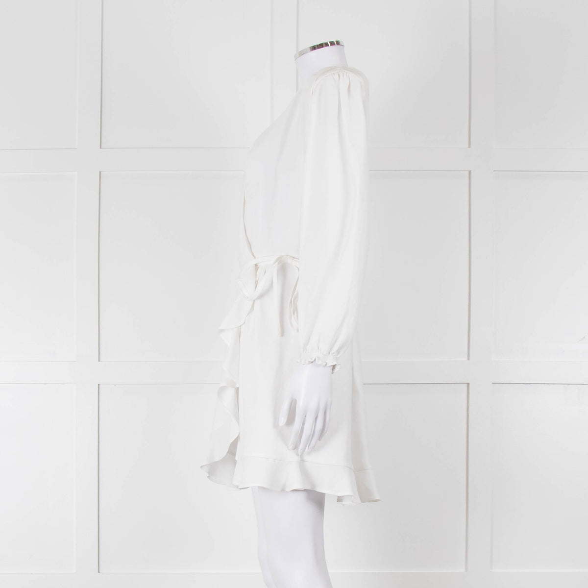 IRO White Linen Mix Wrap Dress