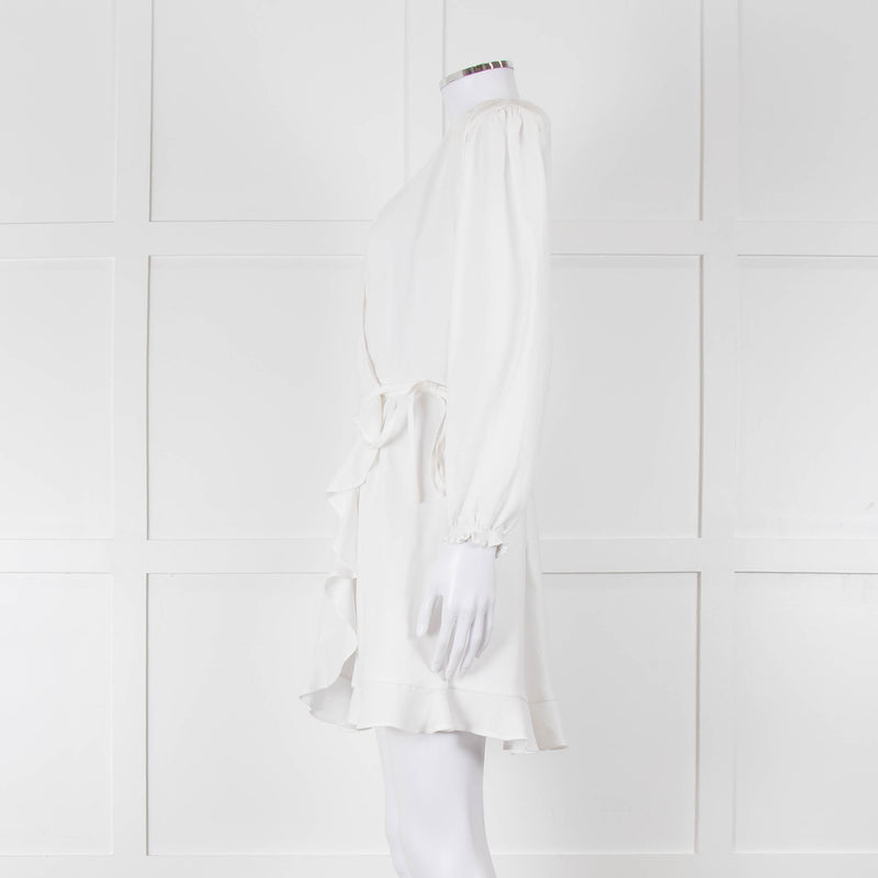 IRO White Linen Mix Wrap Dress