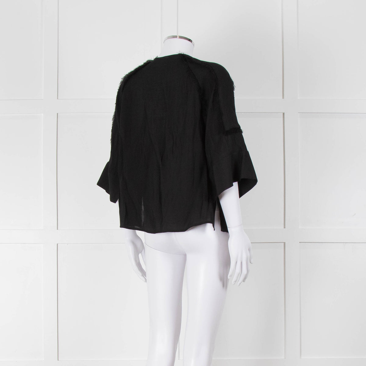 Day Birger et Mikkelson Black Raw Edge Short Sleeve Blouse