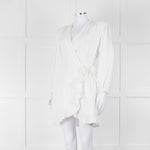 IRO White Linen Mix Wrap Dress