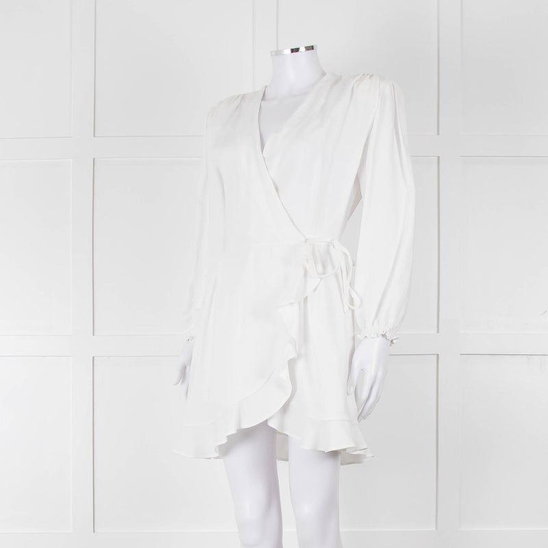 IRO White Linen Mix Wrap Dress