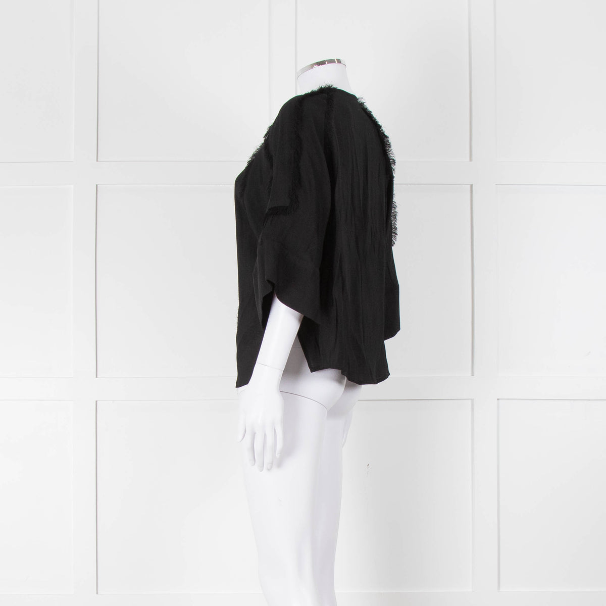 Day Birger et Mikkelson Black Raw Edge Short Sleeve Blouse