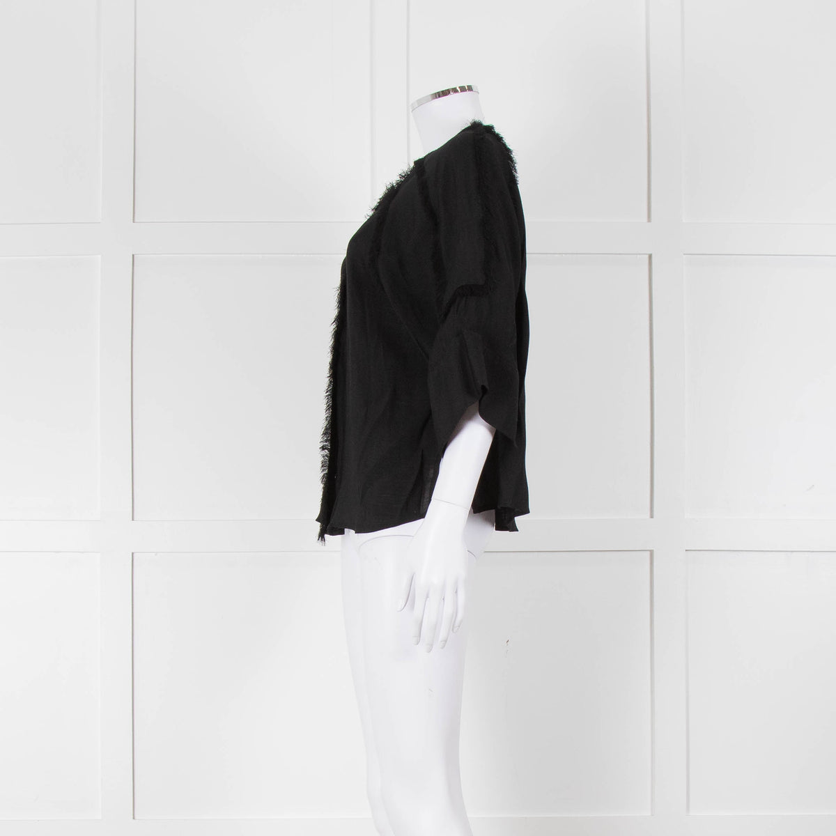 Day Birger et Mikkelson Black Raw Edge Short Sleeve Blouse