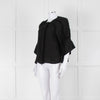 Day Birger et Mikkelson Black Raw Edge Short Sleeve Blouse