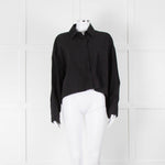Reformation Black Cropped Boxy Shirt