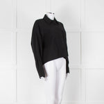 Reformation Black Cropped Boxy Shirt