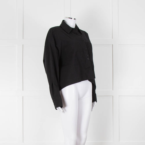 Reformation Black Cropped Boxy Shirt