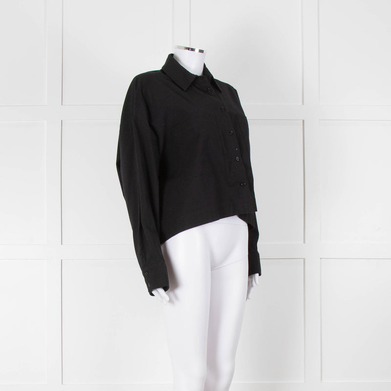 Reformation Black Cropped Boxy Shirt