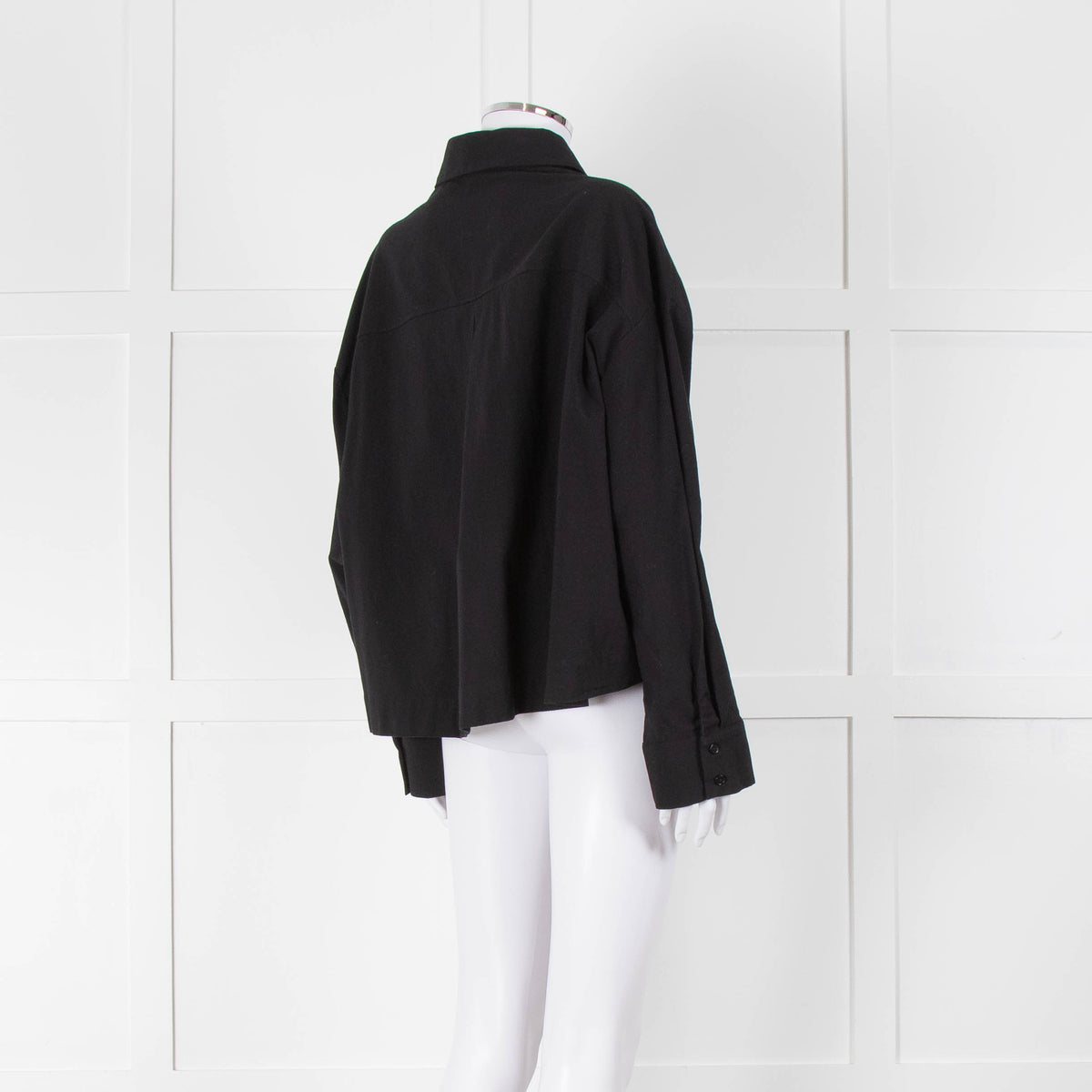 Reformation Black Cropped Boxy Shirt