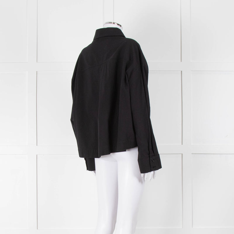 Reformation Black Cropped Boxy Shirt