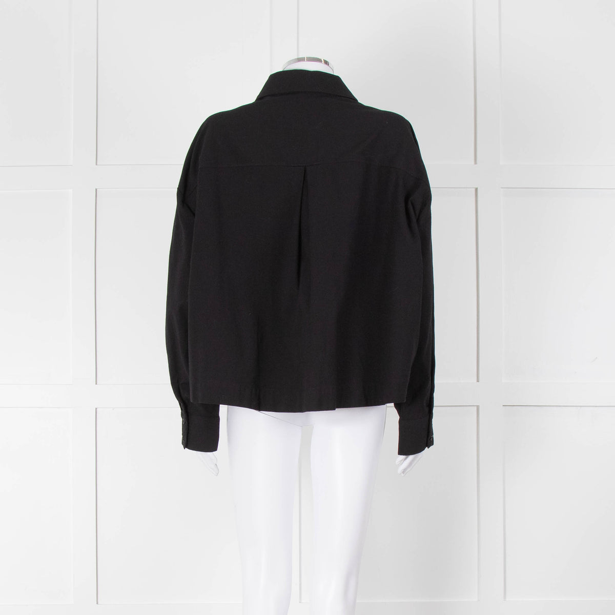 Reformation Black Cropped Boxy Shirt