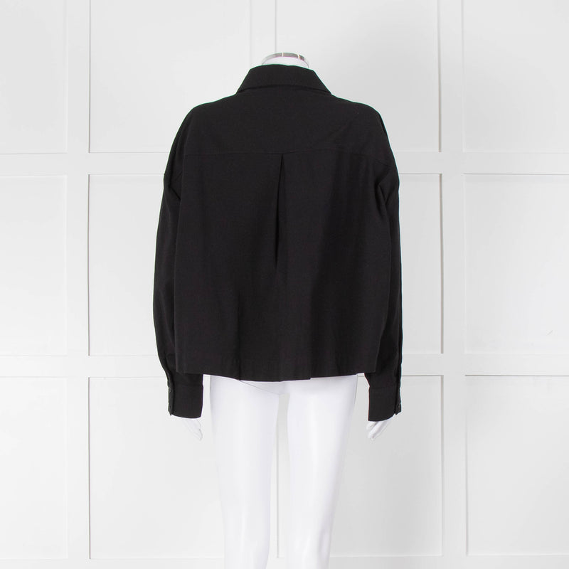 Reformation Black Cropped Boxy Shirt